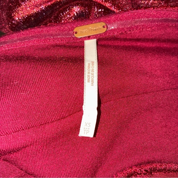 Free People Shattered Velvet Strapless Mini Dress XS Baby Doll Pockets - Picture 3 of 4